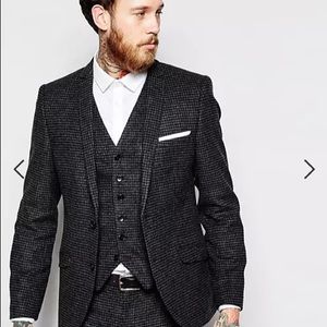 Heart and Dagger Houndstooth Skinny 3pc suit 40R